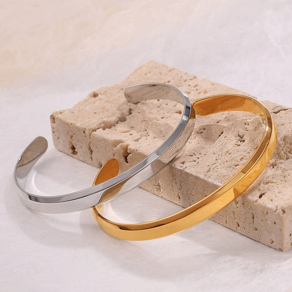 316L Stainless Steel Bracelet Simple Geometric Style 18K Electroplated