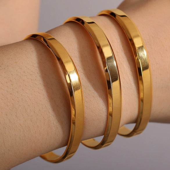 316L Stainless Steel Bracelet Simple Geometric Style 18K Electroplated
