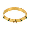 Titanium Steel Bracelet With Clover Zircon Czech Glass Flower Buckle And Gear Design 18K Gold Plated