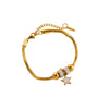 Titanium Steel Bracelet With Diamond Love Fivepointed Star Butterfly And Heart Geometric Patterns For Couples