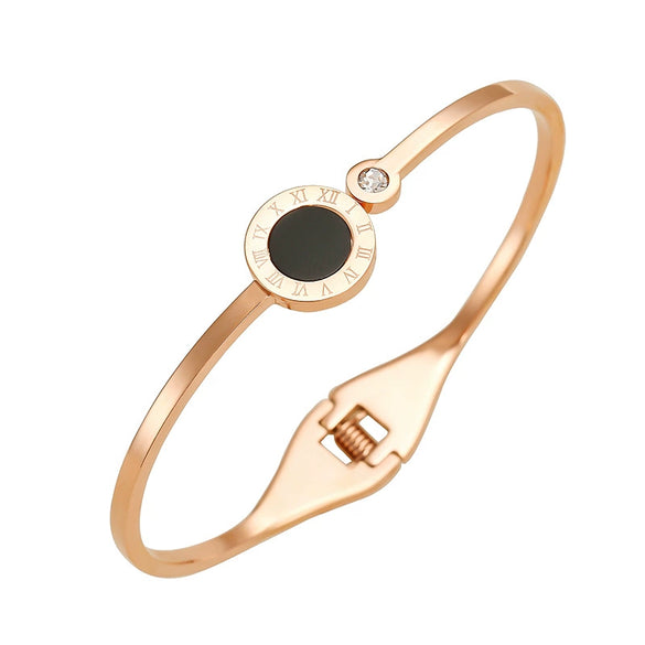 Titanium Steel Bracelet With Roman Numerals Electroplated For Women