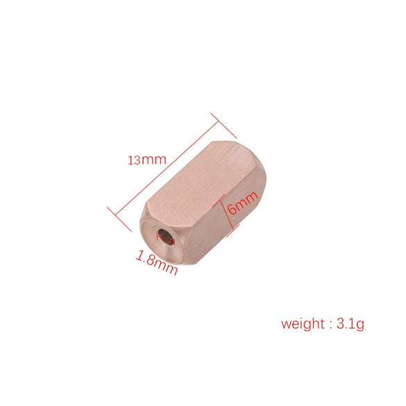 Titanium Steel Brushed Cuboid Jewelry Accessories Electroplated Diy Woven Bracelet With Round Hole Three Dimensional Beads