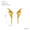 Titanium Steel Butterfly Animals Zodiac Style Electroplated Women's Earrings