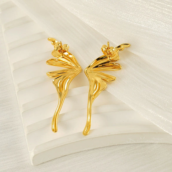 Titanium Steel Butterfly Animals Zodiac Style Electroplated Women's Earrings