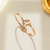 Titanium Steel Butterfly Bracelet 18K Rose Gold Plated Antiallergy Nonfading