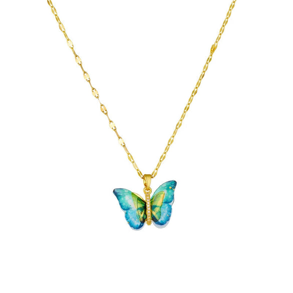 Titanium Steel Butterfly Clavicle Chain For Women With Geometric Design