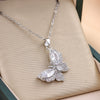 Titanium Steel Butterfly Clavicle Chain With Mixed Gemstone Inlay Styling With Animal And Zodiac Patterns Electroplated For Women