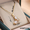 Titanium Steel Butterfly Clavicle Chain With Mixed Gemstone Inlay Styling With Animal And Zodiac Patterns Electroplated For Women