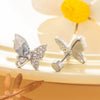 Titanium Steel Butterfly Earrings Inlaid Zircon Lovely Animal Style