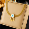 Titanium Steel Butterfly Love Eye Pendant Necklace Electroplated Fashion Jewelry For Women
