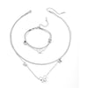 Titanium Steel Butterfly Love Water Drops Bell Pattern Bracelet Necklace Earrings Jewelry For Women