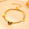 Titanium Steel Butterfly Love Water Drops Bell Pattern Bracelet Necklace Earrings Jewelry For Women