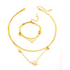 Titanium Steel Butterfly Love Water Drops Bell Pattern Bracelet Necklace Earrings Jewelry For Women