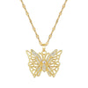 Titanium Steel Butterfly Microinlaid Real Gold Cartoon Geometric Women's Necklace