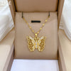 Titanium Steel Butterfly Microinlaid Real Gold Cartoon Geometric Women's Necklace