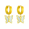 Titanium Steel Butterfly Pendant Women's Earrings With Electroplating And Animal Style