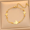 Titanium Steel Butterfly Tassel Clavicle Chain With Real Gold Plating Fashion Light Luxury Necklace For Women
