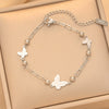 Titanium Steel Butterfly Tassel Clavicle Chain With Real Gold Plating Fashion Light Luxury Necklace For Women