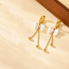 Titanium Steel Butterfly Tassel Earrings With Bow Pattern And Electroplating Treatment For Women