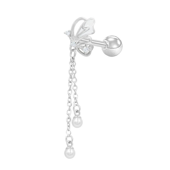 Titanium Steel Butterfly Tassel Earrings With Heart Shape Bow Tie Star Shape Electroplated Design