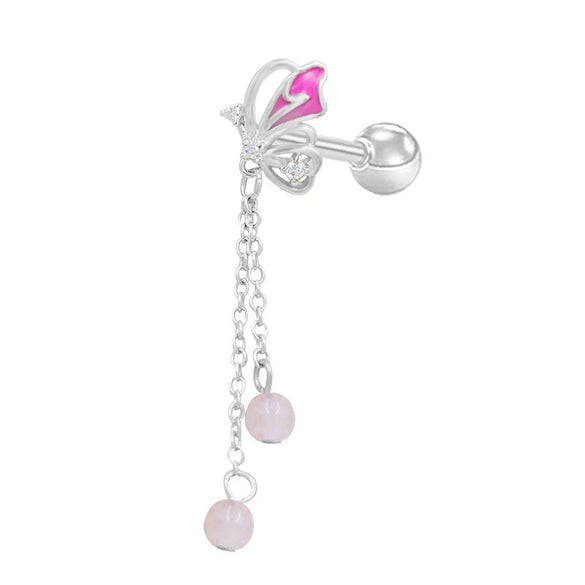 Titanium Steel Butterfly Tassel Earrings With Heart Shape Bow Tie Star Shape Electroplated Design