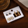 Titanium Steel Butterfly Ushaped Electroplated Women's Earrings 3Piece Set
