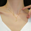 Titanium Steel Butterfly Zircon Women's Natural Geometric Design Necklace With Diamond Treatment
