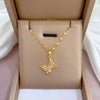 Titanium Steel Butterfly Zircon Women's Natural Geometric Design Necklace With Diamond Treatment