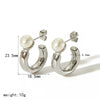 Titanium Steel C And U Shaped Geometric Earrings With Electroplating Highend Sense Jewelry For Women