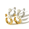 Titanium Steel C And U Shaped Geometric Earrings With Electroplating Highend Sense Jewelry For Women