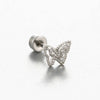 Titanium Steel Cartilage Ear Nail With Cute Bear Love Zircon Inlaid For Women