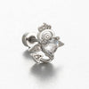 Titanium Steel Cartilage Ear Nail With Cute Bear Love Zircon Inlaid For Women