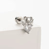 Titanium Steel Cartilage Ear Nail With Cute Bear Love Zircon Inlaid For Women