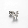 Titanium Steel Cartilage Earrings With Zircon Butterfly Spider Style