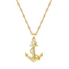 Titanium Steel Cartoon Geometric Anchor Microinlaid Real Gold Unisex Necklace