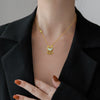 Titanium Steel Cartoon Geometric Electroplated Women's Coin Long Life Lock Fritillary Furnace Real Gold Necklace