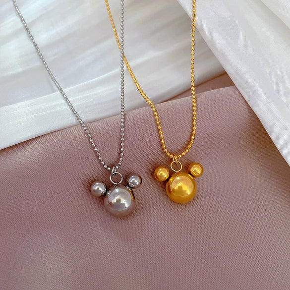 Titanium Steel Cartoon Geometric Electroplated Women's Necklace