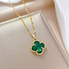 Titanium Steel Cartoon Geometric Light Luxury Microinlaid Real Gold Flower Minimalist Women's Necklace