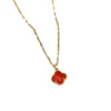 Titanium Steel Cartoon Geometric Light Luxury Microinlaid Real Gold Flower Minimalist Women's Necklace