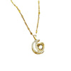 Titanium Steel Cartoon Geometric Moon Heart Smart Microinlaid Real Gold Diamond Necklace For Women