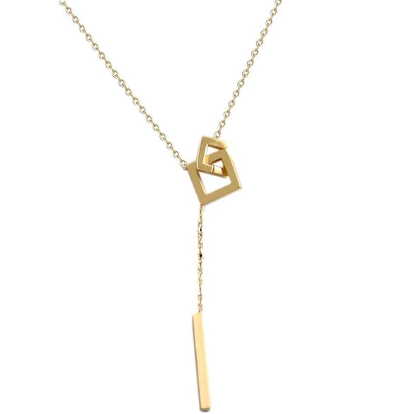 Titanium Steel Cartoon Geometric Pendant Ochain Necklace With Electroplating