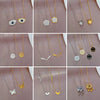 Titanium Steel Cartoon Plant Flowers Geometric Style Electroplated Cold Necklace For Women