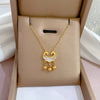 Titanium Steel Cartoon Plant Flowers Geometric Style Electroplated Cold Necklace For Women