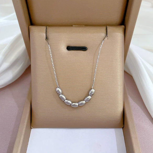 Titanium Steel Cartoon Plant Flowers Geometric Style Electroplated Cold Necklace For Women