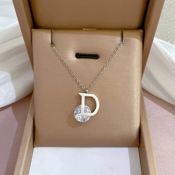 Titanium Steel Cartoon Plant Flowers Geometric Style Electroplated Cold Necklace For Women