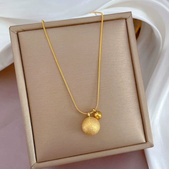 Titanium Steel Cartoon Plant Flowers Geometric Style Electroplated Cold Necklace For Women