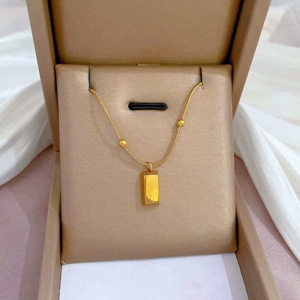 Titanium Steel Cartoon Plant Flowers Geometric Style Electroplated Cold Necklace For Women