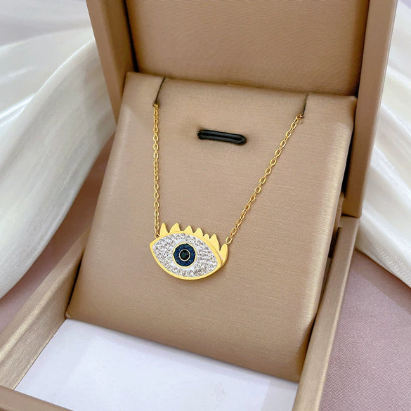Titanium Steel Cartoon Plant Flowers Geometric Style Electroplated Cold Necklace For Women