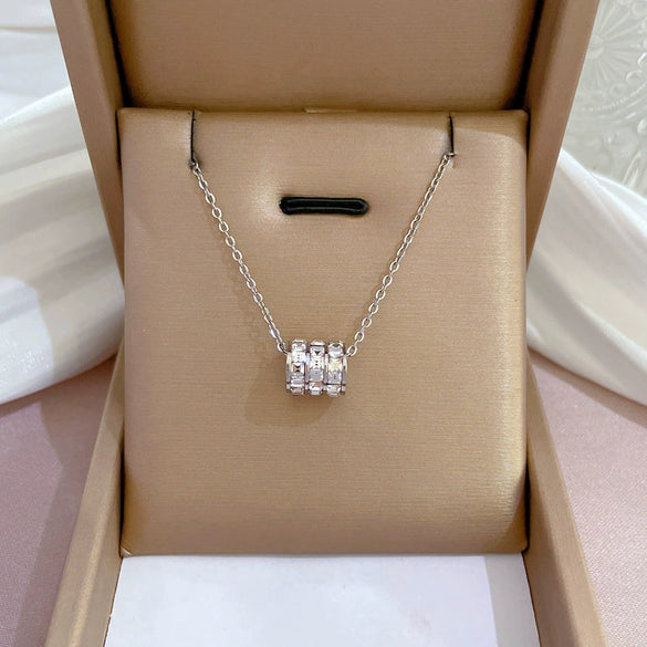 Titanium Steel Cartoon Plant Flowers Geometric Style Electroplated Cold Necklace For Women