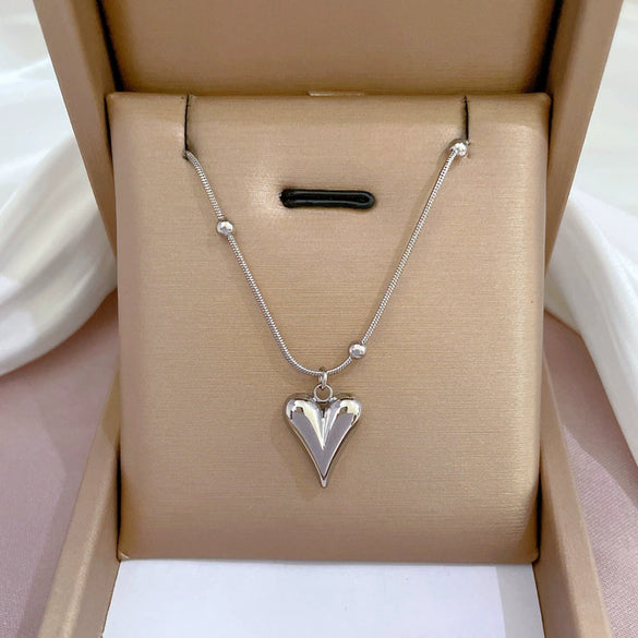 Titanium Steel Cartoon Plant Flowers Geometric Style Electroplated Cold Necklace For Women